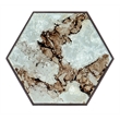 Bowery Hill Hexagonal Glass Accent Table in Earthy Brown Finish