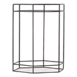 Bowery Hill Hexagonal Glass Accent Table in Earthy Brown Finish
