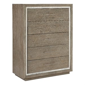 Bowery Hill 5-Drawer Chest in Gray Washed Oak and Light Gray
