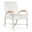 Bowery Hill Rope-Wrapped Macrame Arm Chair in White Wood Finish