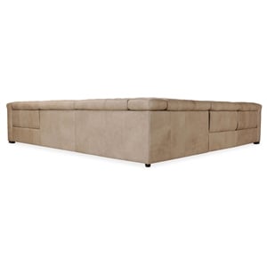 Bowery Hill 5-Piece Power Reclining Sectional in Gray Leather