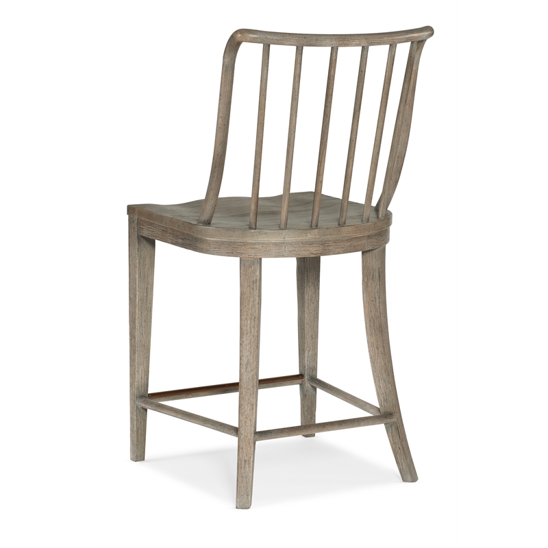Bowery Hill Spindle Back Counter Chair in Gray Washed Oak Finish