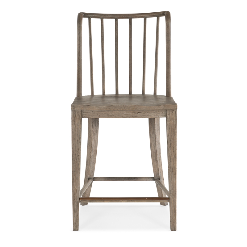 Bowery Hill Spindle Back Counter Chair in Gray Washed Oak Finish