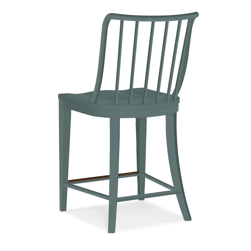 Bowery Hill Spindle Back Counter Chair in Seaspray Blue Finish