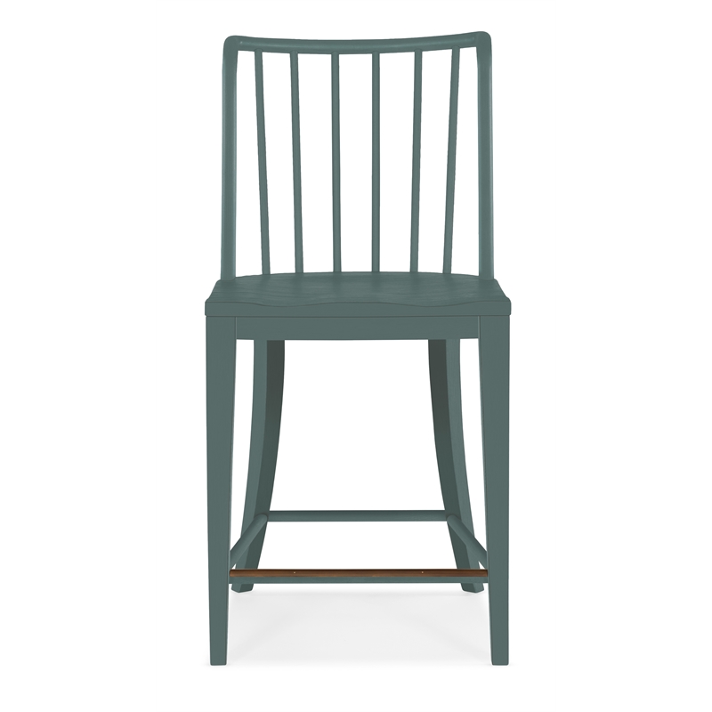 Bowery Hill Spindle Back Counter Chair in Seaspray Blue Finish