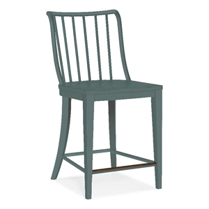 Bowery Hill Spindle Back Counter Chair in Seaspray Blue Finish