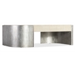 Bowery Hill Two-Tone Cocktail Table with Silver Base in Brown Wood