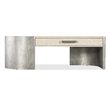 Bowery Hill Two-Tone Cocktail Table with Silver Base in Brown Wood