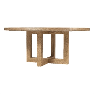 Bowery Hill 72in Round Pedestal Dining Table in Light Brown Wood