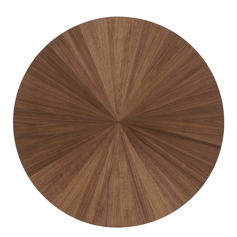 Bowery Hill Round Nightstand with Touch-Latch Doors in Medium Wood