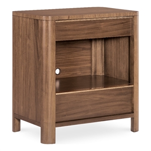 Bowery Hill 2-Drawer Nightstand with Charging Station in Medium Wood