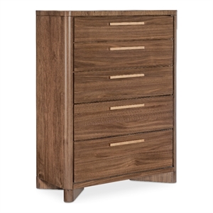 Bowery Hill 5-Drawer Chest with Cedar-Lined Drawer in Medium Wood