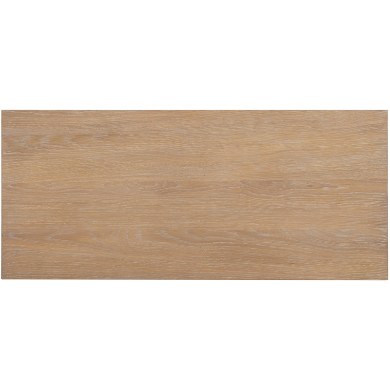 Bowery Hill Scalloped-Door Accent Cabinet in Light Brown Wood