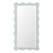 Bowery Hill Scalloped Leaner Mirror with Raffia Frame in Blue