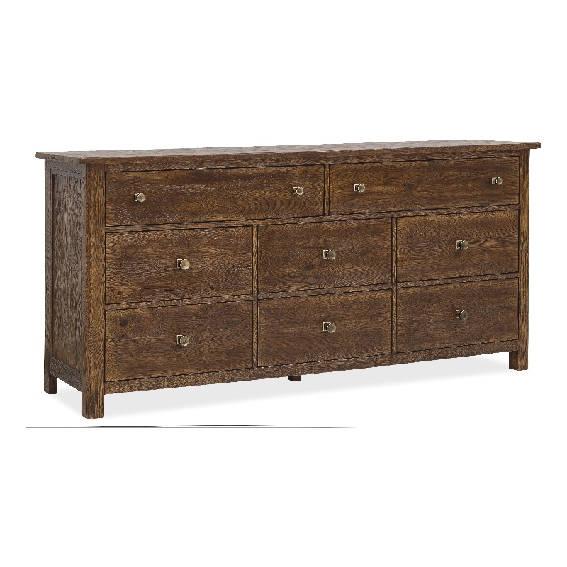 Bowery Hill 8-Drawer Dresser with Jewelry Tray in Brown Wood