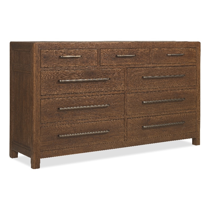 Bowery Hill 9-Drawer Dresser with Jewelry Tray in Brown Wood