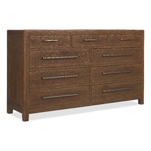 Bowery Hill 9-Drawer Dresser with Jewelry Tray in Brown Wood