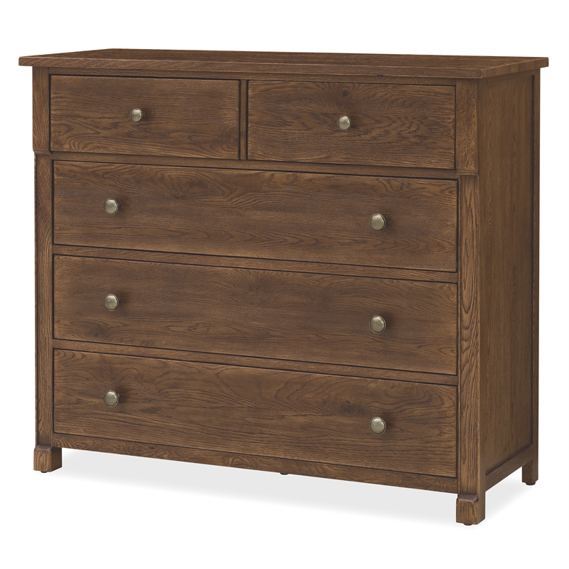 Bowery Hill 5-Drawer Chest with Cedar-Lined Drawer in Brown Wood
