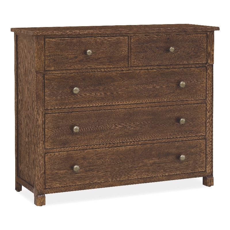Bowery Hill 5-Drawer Chest with Cedar-Lined Drawer in Brown Wood