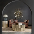 Bowery Hill Watch-Band Cocktail Table with Mirror Top in Gold