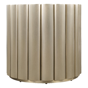 Bowery Hill Watch-Band End Table with Mirror Top in Gold Metal