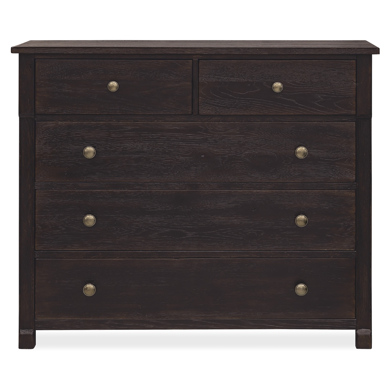 Bowery Hill 5-Drawer Chest with Cedar-Lined Drawer in Black Wood
