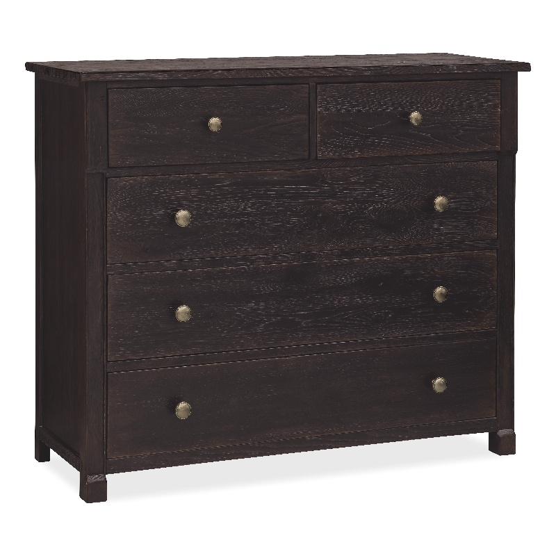 Bowery Hill 5-Drawer Chest with Cedar-Lined Drawer in Black Wood