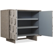 Bowery Hill Raffia Hall Chest with Pinwheel Doors in Gray Resin