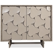 Bowery Hill Raffia Hall Chest with Pinwheel Doors in Gray Resin