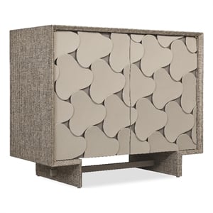 Bowery Hill Raffia Hall Chest with Pinwheel Doors in Gray Resin