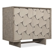 Bowery Hill Raffia Hall Chest with Pinwheel Doors in Gray Resin