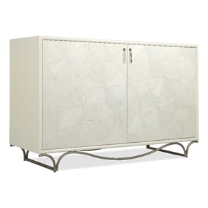 Bowery Hill Lily Pad Marquetry Hall Chest in Cream Wood Finish