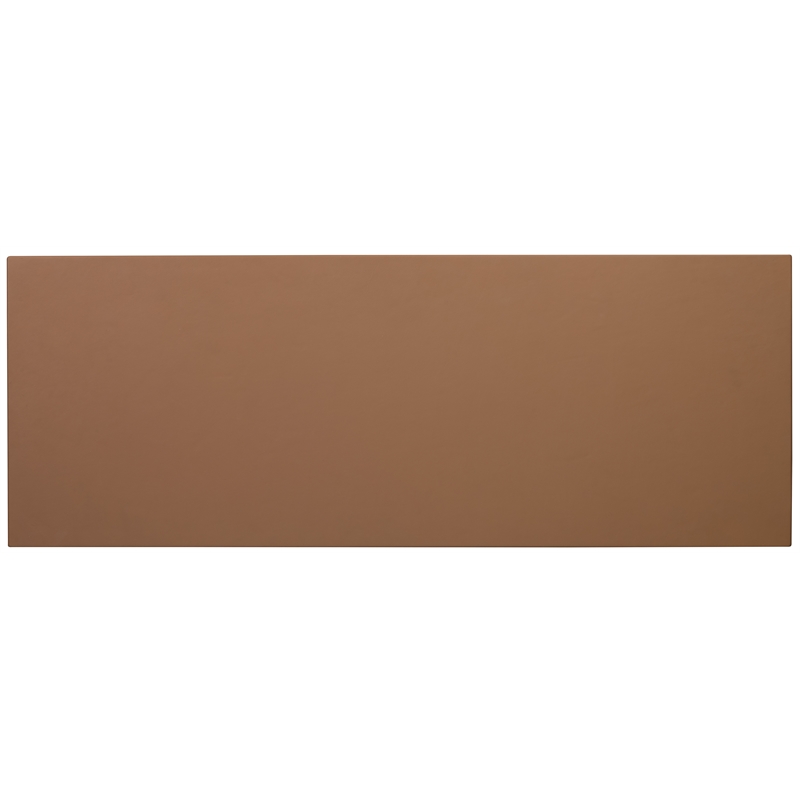Bowery Hill Leather-Wrapped Hall Chest with Gold Accents in Brown