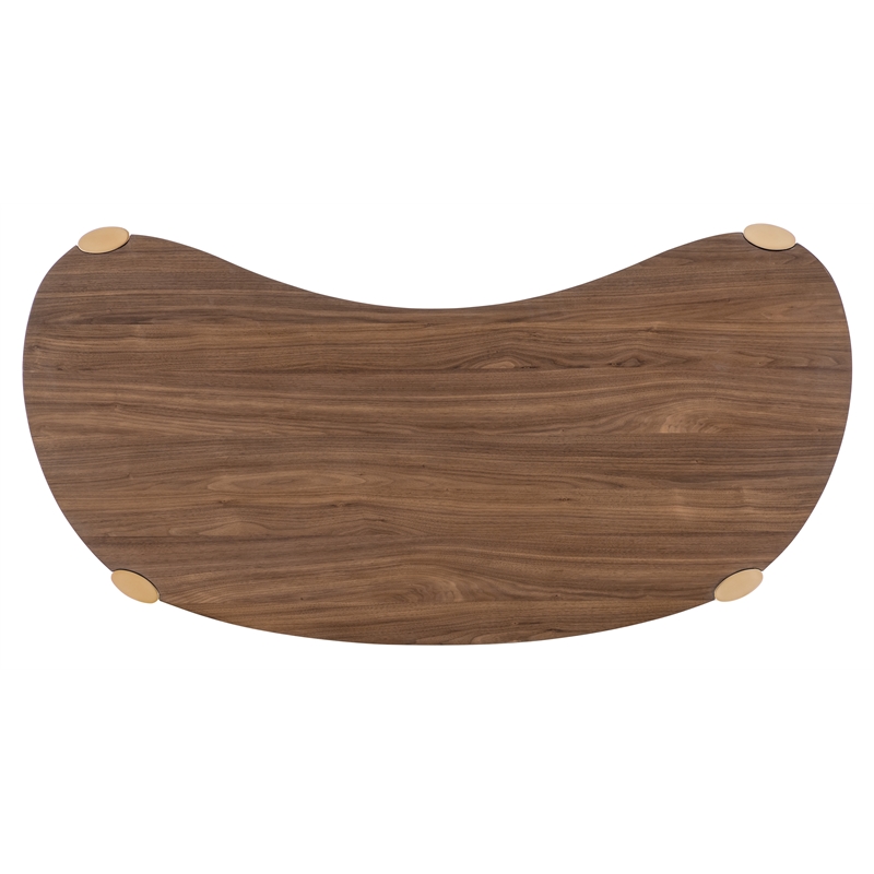 Bowery Hill Kidney-Shaped Writing Desk in Medium Wood Finish