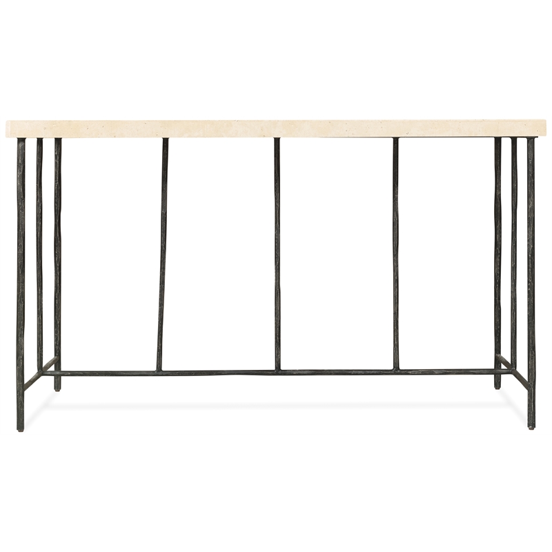 Bowery Hill Writing Desk with Gray Stone Top and Textured Base
