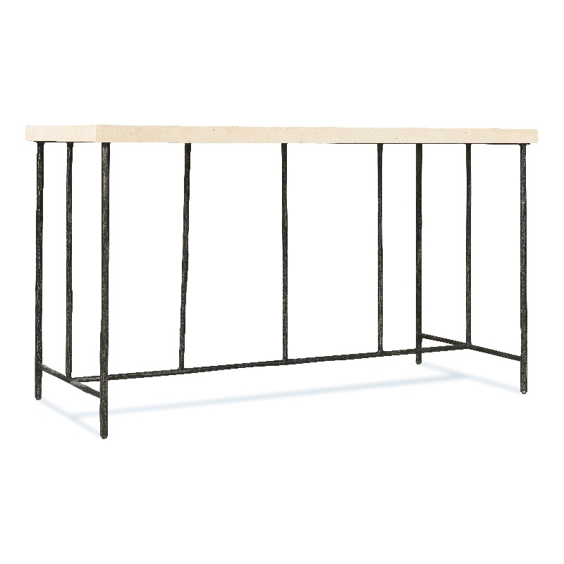 Bowery Hill Writing Desk with Gray Stone Top and Textured Base