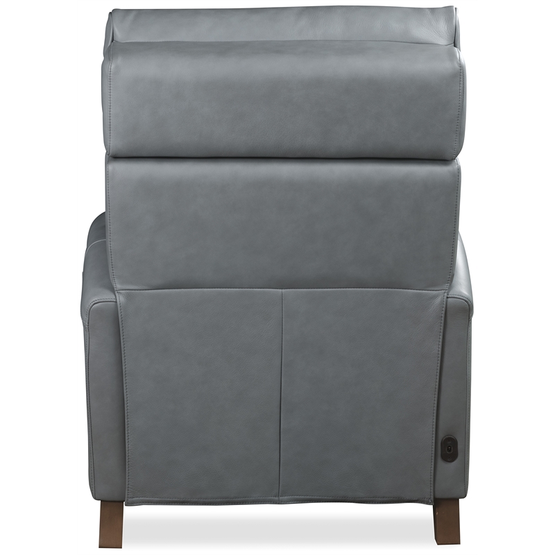 Bowery Hill Power Recliner with Pop-Up Headrest in Gray Leather