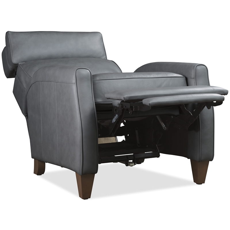 Bowery Hill Power Recliner with Pop-Up Headrest in Gray Leather