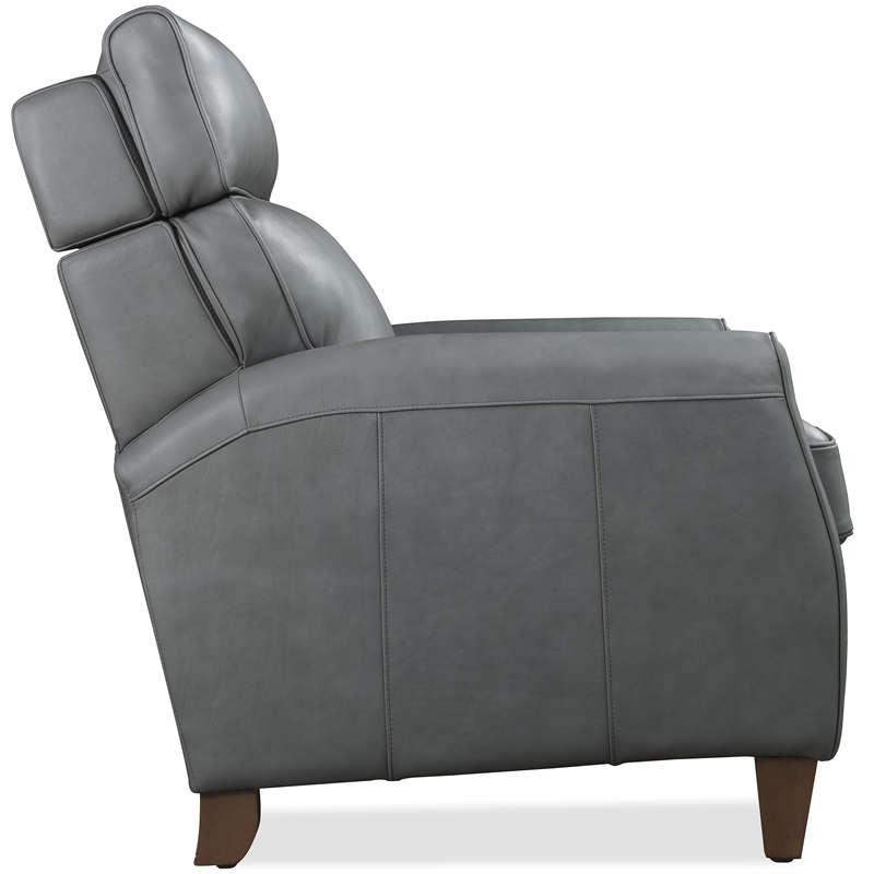 Bowery Hill Power Recliner with Pop-Up Headrest in Gray Leather