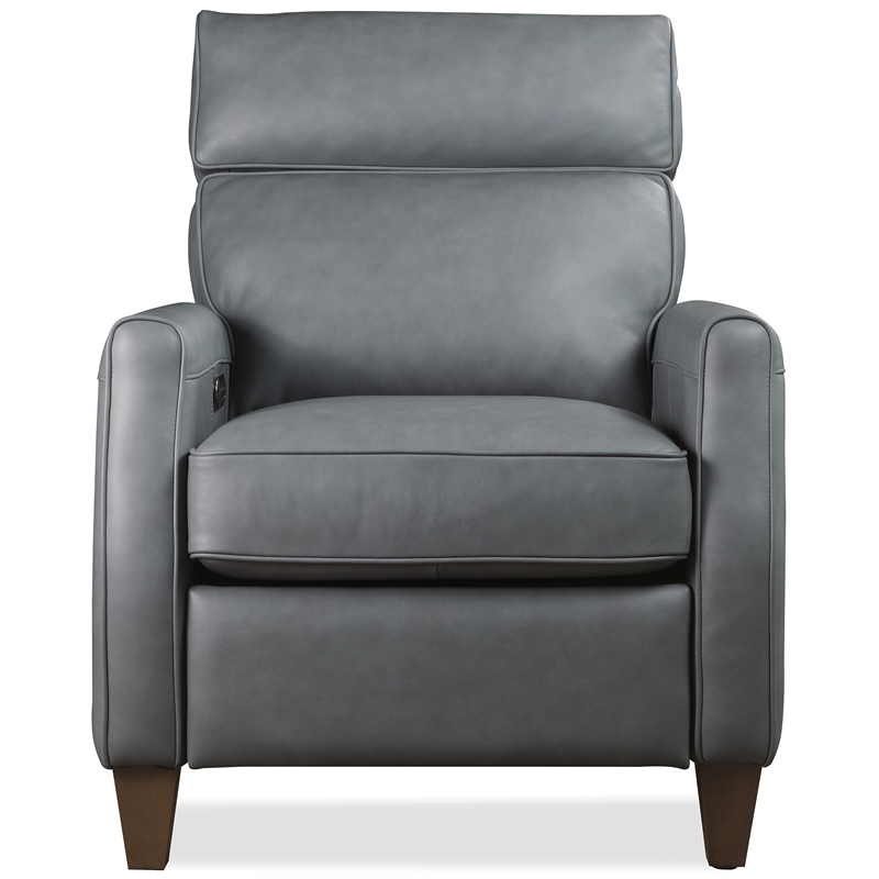 Bowery Hill Power Recliner with Pop-Up Headrest in Gray Leather
