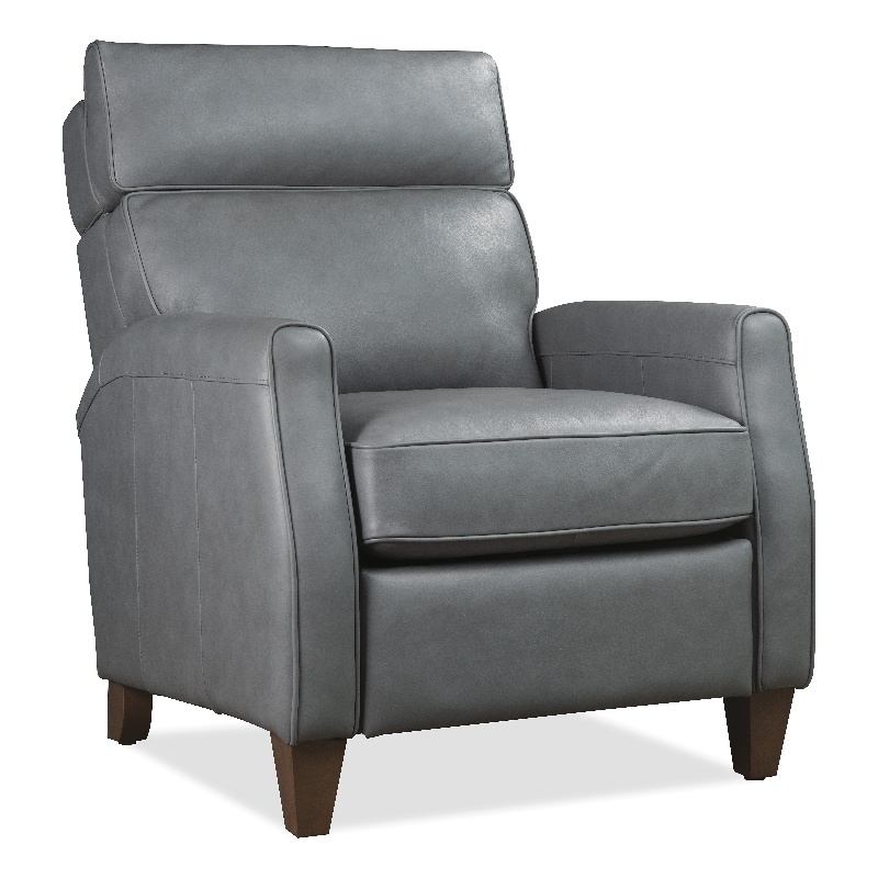 Bowery Hill Power Recliner with Pop-Up Headrest in Gray Leather