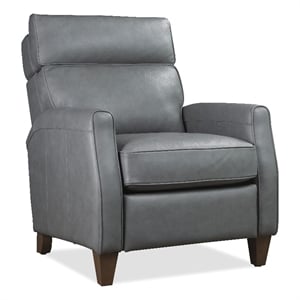 Bowery Hill Power Recliner with Pop-Up Headrest in Gray Leather