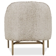 Bowery Hill Barrel-Back Lounge Chair with Gold Base in Beige