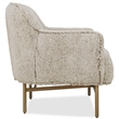 Bowery Hill Barrel-Back Lounge Chair with Gold Base in Beige