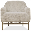 Bowery Hill Barrel-Back Lounge Chair with Gold Base in Beige