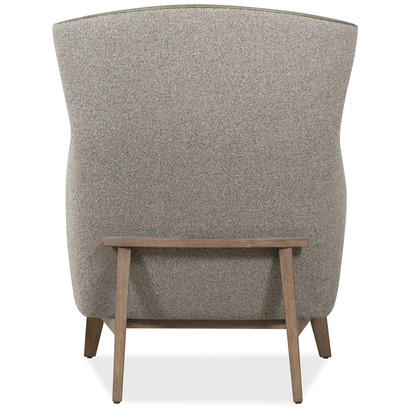 Bowery Hill Two-Tone Stationary Club Chair in Moss Green Leather