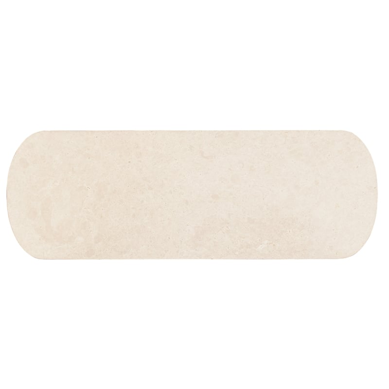 Bowery Hill Server with Honed Marble Top in Medium Wood Finish