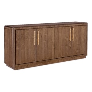 Bowery Hill 4-Door Buffet with Silverware Tray in Medium Wood