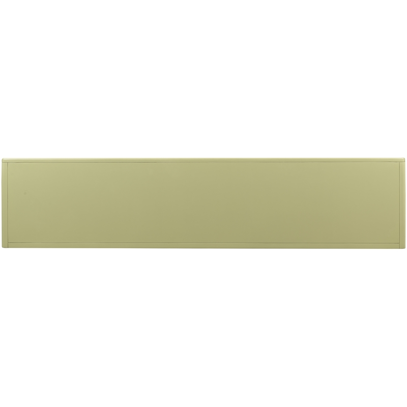 Bowery Hill Carved 4-Door Credenza with Gold Base in Green Finish