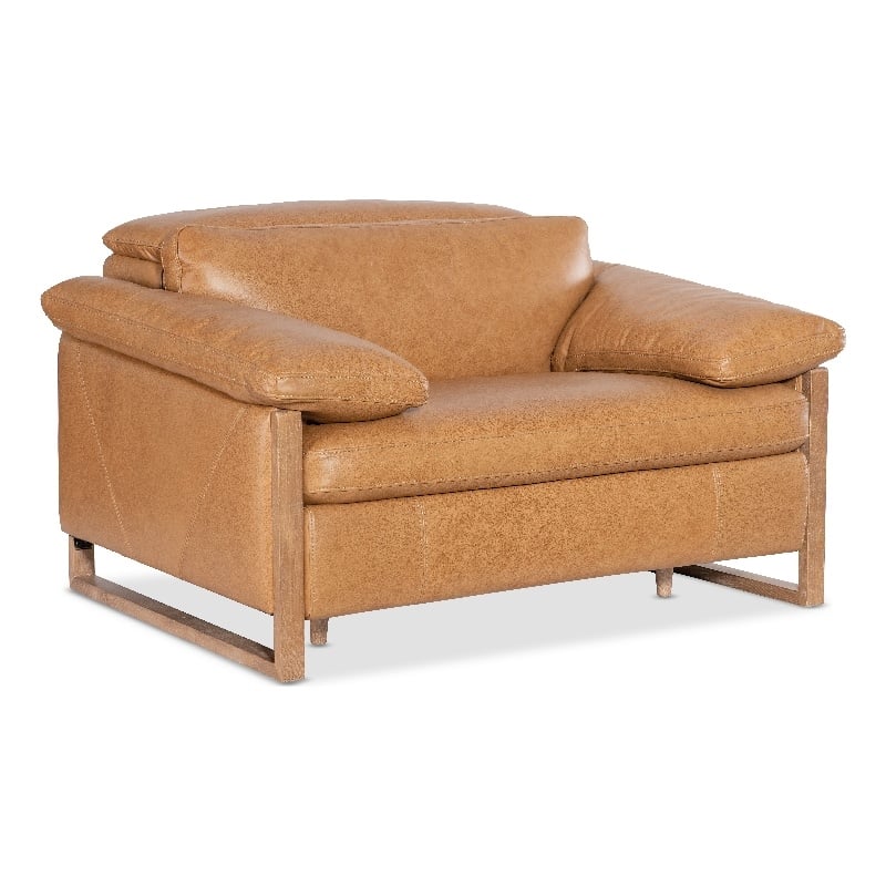 Bowery Hill Oversized Power Recliner with Power Headrest in Brown